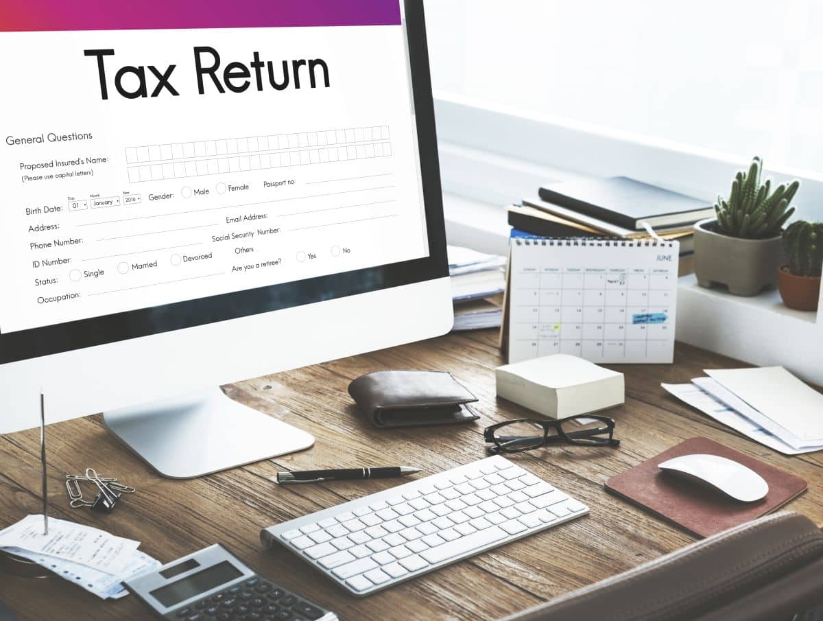 tax return financial form concept
